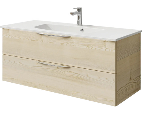 Waschtischunterschrank mit zwei Schubladen, Aufsatzwaschbecken und Armatur