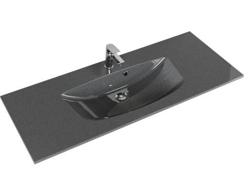 Waschtischplatte mit Aufsatzwaschbecken und Armatur