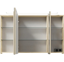 Badmöbelset 3-teilig Pelipal Sunline 300 BxHxT 117 x 200 x 48 cm Frontfarbe eiche mit Waschtisch Mineralmarmor Griff chrom SET-164-112