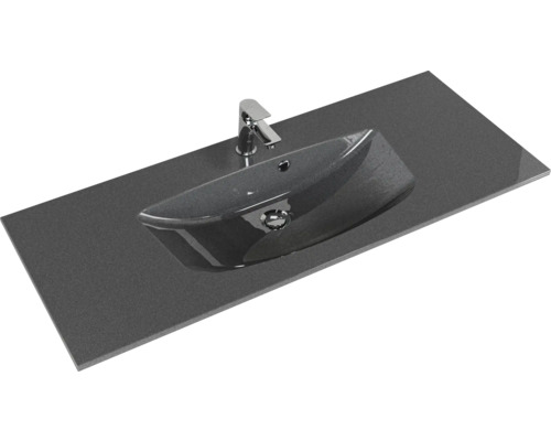 Aufsatzwaschbecken mit Waschtischplatte und Armatur