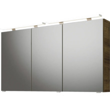 Badmöbel-Set Pelipal Sunline 300 BxHxT 132 x 200 x 48 cm Frontfarbe eiche riviera Badmöbelset 3-teilig mit Waschtisch Mineralmarmor