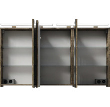 Badmöbel-Set Pelipal Sunline 300 BxHxT 132 x 200 x 48 cm Frontfarbe eiche ribbeck Badmöbelset 3-teilig mit Waschtisch Mineralmarmor
