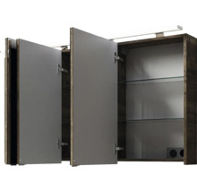 Badmöbel-Set Pelipal Sunline 300 BxHxT 132 x 200 x 48 cm Frontfarbe eiche ribbeck Badmöbelset 3-teilig mit Waschtisch Mineralmarmor