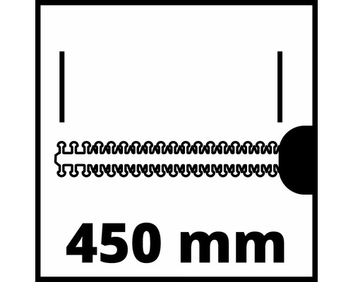Symbol für ein 450 Millimeter langes Sägeblatt