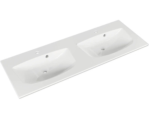 Waschtischplatte mit zwei Waschbecken aus Keramik