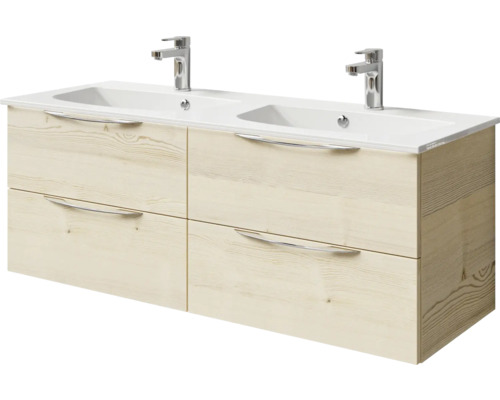 Waschtischunterschrank mit zwei Waschbecken und vier Schubladen