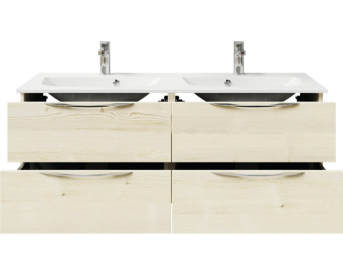 Waschtischunterschrank mit zwei Waschbecken und vier Schubladen