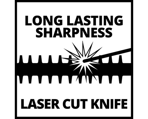 Symbol für langanhaltende Schärfe durch Laserschnittmesser