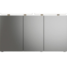 Badmöbel-Set Pelipal Sunline 300 BxHxT 132 x 200 x 48 cm Frontfarbe eiche ribbeck Badmöbelset 3-teilig mit Waschtisch Mineralmarmor grau-metallic