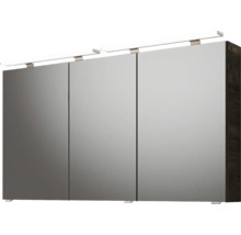 Badmöbel-Set Pelipal Sunline 300 BxHxT 132 x 200 x 48 cm Frontfarbe eiche ribbeck Badmöbelset 3-teilig mit Waschtisch Mineralmarmor grau-metallic