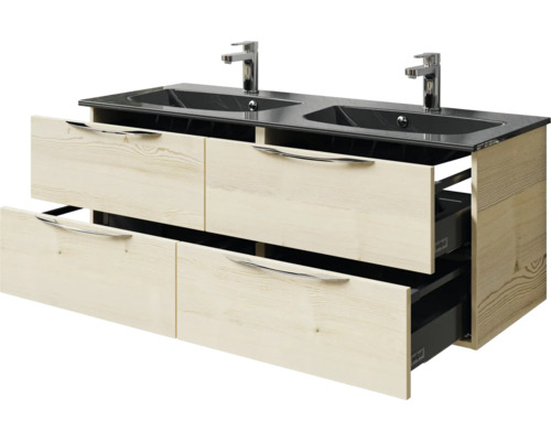 Waschtisch mit zwei Waschbecken und Schubladen