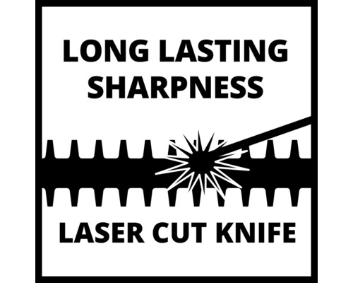 Symbol für langanhaltende Schärfe durch Laserschnittmesser