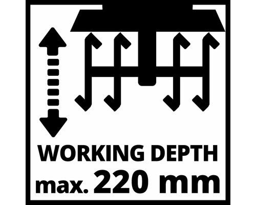 Arbeitstiefe maximal 220 Millimeter