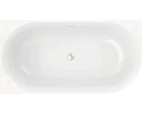 Oval geformte Badewanne von oben