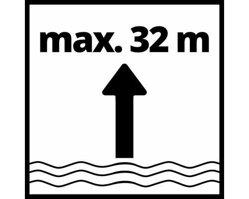 Symbol für die maximale Förderhöhe 32 Meter