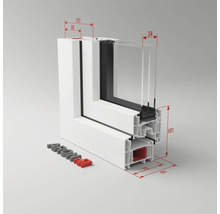 Kunststofffenster 1-flg. ARON Basic weiß 800x1200 mm DIN Links-thumb-3