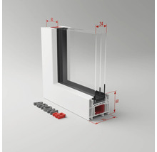 Kunststofffenster Festverglasung ARON Basic weiß 800x1850 mm (nicht öffenbar)-thumb-1