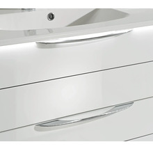 Badmöbel-Set Pelipal Sunline 300 BxHxT 97 x 49,9 x 48 cm Frontfarbe weiß hochglanz Badmöbelset 2-teilig mit Waschtisch Mineralmarmor