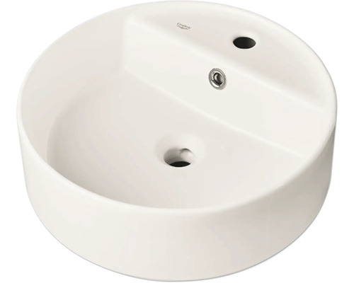 Keramik Aufsatzwaschbecken mit Hahnloch und Überlauf