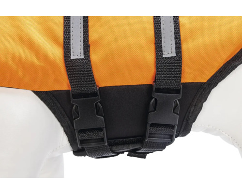 Detailansicht einer Schwimmweste mit Schnallenverschluss