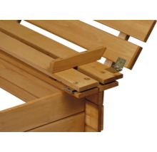 Sandkasten mit Sitzbank Deckel dobar 118 x 118 x 21 cm Holz viereckig wetterfest