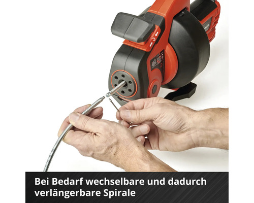 Rohrreinigungsspirale mit austauschbarer Spirale