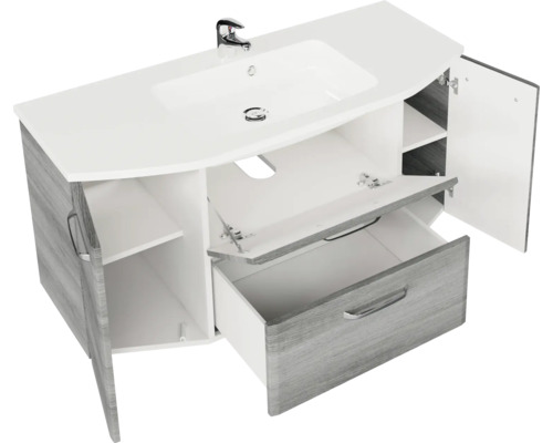 Waschbeckenunterschrank mit Waschbecken, Schublade und Stauraum