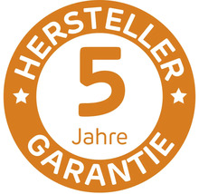 Herstellergarantie von 5 Jahren