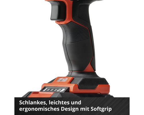 Detailansicht des Griffs einer Bohrmaschine mit Softgrip