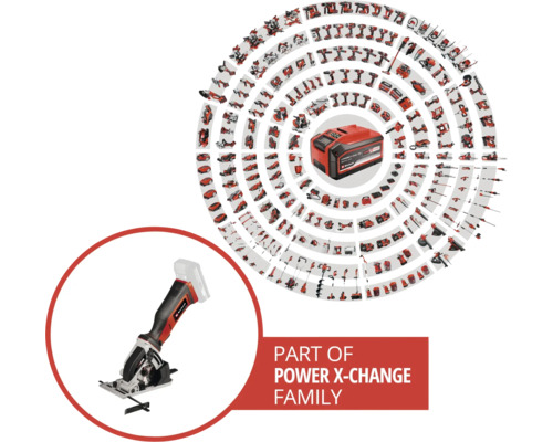 Einhell Power X-Change Akku-Familie mit Akku-Mini-Handkreissäge