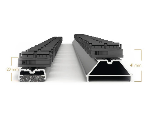 Nahaufnahme von Terrassenprofilen mit Höhenangaben