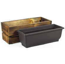 Holzblumenkasten mit Kunststoffeinsatz