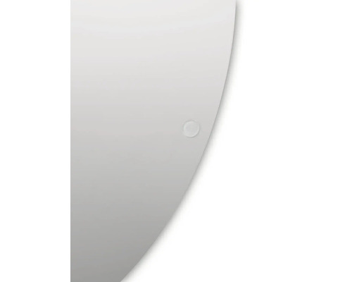 Detailansicht eines runden Spiegels mit Befestigung