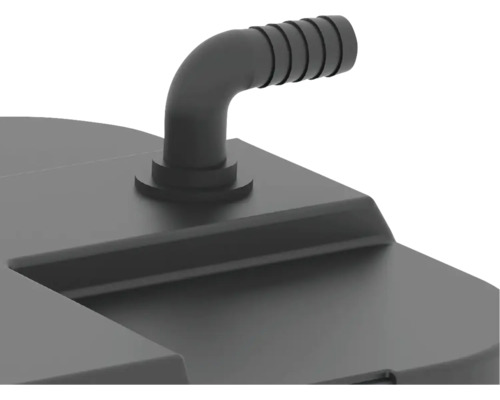 Detailansicht eines Wasserbehälters mit Schlauchanschluss