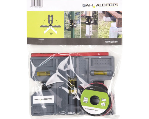 Gah Alberts Montageset für Zaunbau mit Wasserwaage, Richtschnur und Bleistift