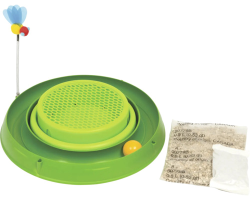 Grünes Katzenspielzeug mit Ball, Insektenspielzeug und Katzenminze