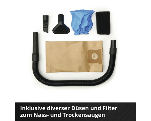 Zubehörset für Nass Trockensauger mit Düsen, Filtern und Staubsaugerbeutel
