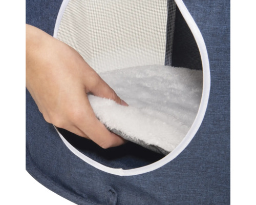 Katzenhöhle mit herausnehmbarem Kissen und Gitterfenster