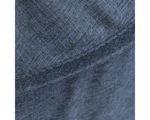 Nahaufnahme von blauem Jeansstoff mit Naht