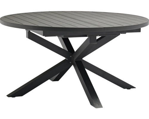 Runder Gartentisch mit Ausziehfunktion und Metallgestell