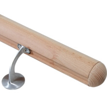 Holzhandlauf mit Metallhalterung