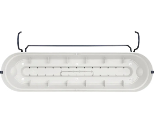 Rechteckiger Balkonkasten mit Halterung zur Anbringung