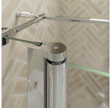 Duschtür für Seitenwand mit Drehtür an Festteil BREUER Elana 2.0 100 x 200 cm Profil rund weiß Klarglas Türanschlag rechts-thumb-1