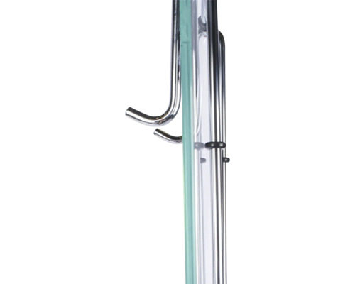 Detailansicht eines Duschabtrennungselements mit Halterung