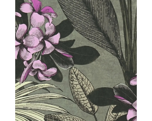 Tapete mit Blumen- und Blättermuster