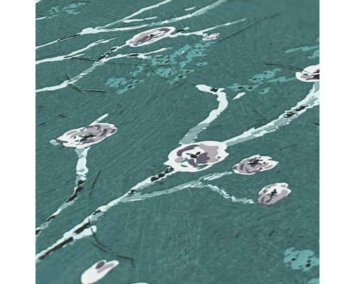 Nahaufnahme einer strukturierten Tapete mit floralem Muster