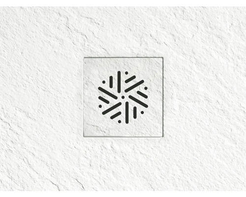 Quadratischer Duschablauf mit grafischem Muster