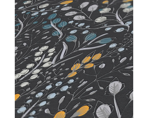 Nahaufnahme einer Tapete mit floralem Muster