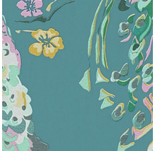 Vliestapete 38906-2 House of Turnowsky Pfau Blumen türkis gelb-thumb-6