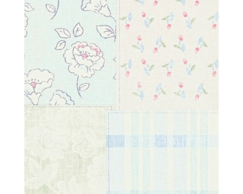 Tapete mit Blumenmuster und Karomuster